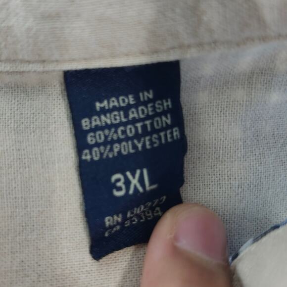 Wrangler Button Up Shirt Men’s 3XL Blue Plaid Long Sleeve Wrinkle Resist Cotton - Picture 3 of 9